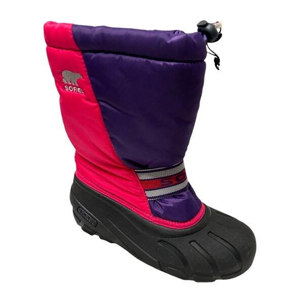 Sorel Girl Youth Purple Pink Insulated Toggle Closure Winter Snow Boots … - Picture 1 of 11